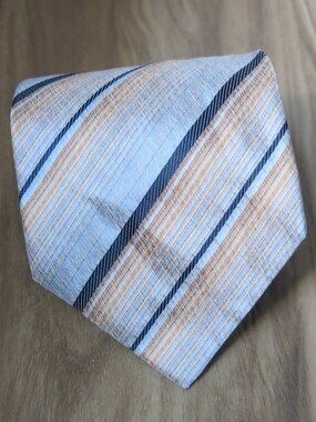 Ferrara Multi Color Diagonal Stripe Pattern 100% Silk Vintage Men's Necktie